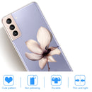 For Samsung Galaxy S22+ 5G Coloured Drawing Pattern Highly Transparent TPU Phone Protective Case(Lotus)