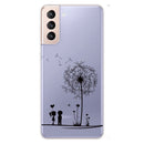 For Samsung Galaxy S22+ 5G Coloured Drawing Pattern Highly Transparent TPU Phone Protective Case(Dandelion)