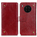 For Huawei nova 8i / Honor 50 Lite Copper Buckle Nappa Texture Horizontal Flip Leather Phone Case(Wine Red)