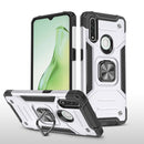 For OPPO A31 Magnetic Armor Shockproof TPU + PC Phone Case with Metal Ring Holder(Silver)