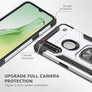 For OPPO A31 Magnetic Armor Shockproof TPU + PC Phone Case with Metal Ring Holder(Silver)