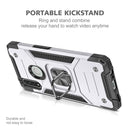 For OPPO A31 Magnetic Armor Shockproof TPU + PC Phone Case with Metal Ring Holder(Silver)