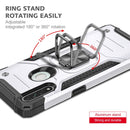 For OPPO A31 Magnetic Armor Shockproof TPU + PC Phone Case with Metal Ring Holder(Silver)