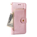For Samsung Galaxy A52s 5G Zipper Bag Horizontal Flip Leather Phone Case with Holder & Card Slots & Lanyard(Rose Gold)