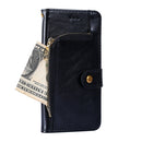 For Samsung Galaxy A03s (164.2mm) Zipper Bag Horizontal Flip Leather Phone Case with Holder & Card Slots & Lanyard(Black)