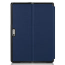 For Microsoft Surface Pro 8 Solid Color Electric Pressed Horizontal Flip Tablet Leather Case with Holder(Dark Blue)