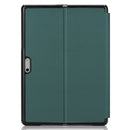For Microsoft Surface Pro 8 Solid Color Electric Pressed Horizontal Flip Tablet Leather Case with Holder(Dark Green)