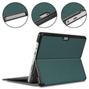 For Microsoft Surface Pro 8 Solid Color Electric Pressed Horizontal Flip Tablet Leather Case with Holder(Dark Green)
