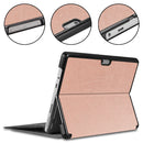 For Microsoft Surface Pro 8 Solid Color Electric Pressed Horizontal Flip Tablet Leather Case with Holder(Rose Gold)