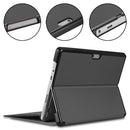 For Microsoft Surface Pro 8 Solid Color Electric Pressed Horizontal Flip Tablet Leather Case with Holder(Grey)