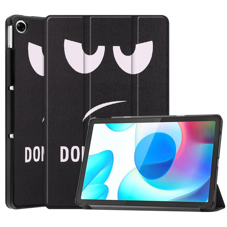 For OPPO Realme Pad 10.4 Custer Painted Horizontal Flip Tablet Leather Case with 3-Fold Holder(Big Eye Me)