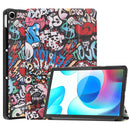 For OPPO Realme Pad 10.4 Custer Painted Horizontal Flip Tablet Leather Case with 3-Fold Holder(Graffiti)