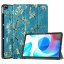 For OPPO Realme Pad 10.4 Custer Painted Horizontal Flip Tablet Leather Case with 3-Fold Holder(Apricot Blossom)