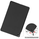 For OPPO Realme Pad 10.4 Custer Solid Color Horizontal Flip Tablet Leather Case with 3-Fold Holder(Black)