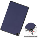For OPPO Realme Pad 10.4 Custer Solid Color Horizontal Flip Tablet Leather Case with 3-Fold Holder(Dark Blue)