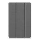 For OPPO Realme Pad 10.4 Custer Solid Color Horizontal Flip Tablet Leather Case with 3-Fold Holder(Grey)