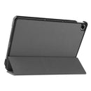 For OPPO Realme Pad 10.4 Custer Solid Color Horizontal Flip Tablet Leather Case with 3-Fold Holder(Grey)