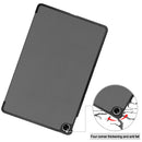 For OPPO Realme Pad 10.4 Custer Solid Color Horizontal Flip Tablet Leather Case with 3-Fold Holder(Grey)