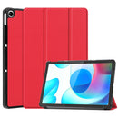 For OPPO Realme Pad 10.4 Custer Solid Color Horizontal Flip Tablet Leather Case with 3-Fold Holder(Red)