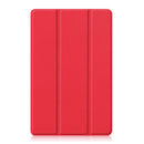 For OPPO Realme Pad 10.4 Custer Solid Color Horizontal Flip Tablet Leather Case with 3-Fold Holder(Red)
