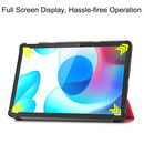 For OPPO Realme Pad 10.4 Custer Solid Color Horizontal Flip Tablet Leather Case with 3-Fold Holder(Red)