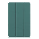 For OPPO Realme Pad 10.4 Custer Solid Color Horizontal Flip Tablet Leather Case with 3-Fold Holder(Dark Green)