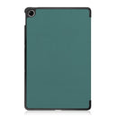 For OPPO Realme Pad 10.4 Custer Solid Color Horizontal Flip Tablet Leather Case with 3-Fold Holder(Dark Green)