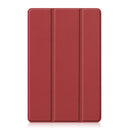 For OPPO Realme Pad 10.4 Custer Solid Color Horizontal Flip Tablet Leather Case with 3-Fold Holder(Wine Red)