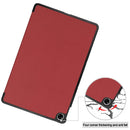 For OPPO Realme Pad 10.4 Custer Solid Color Horizontal Flip Tablet Leather Case with 3-Fold Holder(Wine Red)