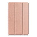 For OPPO Realme Pad 10.4 Custer Solid Color Horizontal Flip Tablet Leather Case with 3-Fold Holder(Rose Gold)