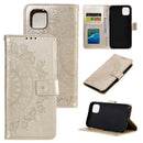 For Samsung Galaxy A03 Totem Flower Embossed Horizontal Flip Phone Leather Case with Holder & Card Slots & Wallet(Gold)