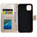 For Samsung Galaxy A03 Totem Flower Embossed Horizontal Flip Phone Leather Case with Holder & Card Slots & Wallet(Gold)