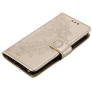 For Samsung Galaxy A03 Totem Flower Embossed Horizontal Flip Phone Leather Case with Holder & Card Slots & Wallet(Gold)