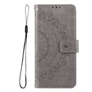 For Samsung Galaxy A03 Totem Flower Embossed Horizontal Flip Phone Leather Case with Holder & Card Slots & Wallet(Grey)