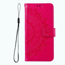 For Samsung Galaxy A03 Totem Flower Embossed Horizontal Flip Phone Leather Case with Holder & Card Slots & Wallet(Red)