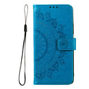 For Samsung Galaxy A03 Totem Flower Embossed Horizontal Flip Phone Leather Case with Holder & Card Slots & Wallet(Blue)