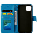 For Samsung Galaxy A03 Totem Flower Embossed Horizontal Flip Phone Leather Case with Holder & Card Slots & Wallet(Blue)