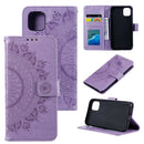 For Samsung Galaxy A03 Totem Flower Embossed Horizontal Flip Phone Leather Case with Holder & Card Slots & Wallet(Purple)