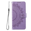 For Samsung Galaxy A03 Totem Flower Embossed Horizontal Flip Phone Leather Case with Holder & Card Slots & Wallet(Purple)
