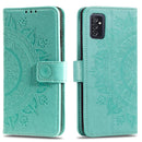 For Samsung Galaxy M52 5G Totem Flower Embossed Horizontal Flip Phone Leather Case with Holder & Card Slots & Wallet(Green)