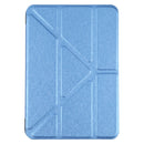 Silk Texture Horizontal Deformation Flip Tablet Leather Case with Holder For iPad mini 6(Light Blue)