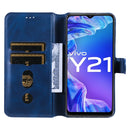 For vivo Y21 / Y33S Classic Calf Texture Horizontal Flip Phone Leather Case(Blue)