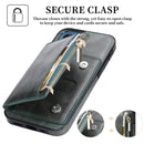 Zipper Wallet Bag PU Back Cover Shockrpoof Phone Case with Holder & Card Slots & Wallet For iPhone 13(Green)