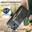 Zipper Wallet Bag PU Back Cover Shockrpoof Phone Case with Holder & Card Slots & Wallet For iPhone 13(Green)