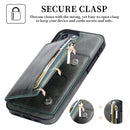 Zipper Wallet Bag PU Back Cover Shockrpoof Phone Case with Holder & Card Slots & Wallet For iPhone 13 Pro(Green)