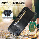 Zipper Wallet Bag PU Back Cover Shockrpoof Phone Case with Holder & Card Slots & Wallet For iPhone 13 Pro Max(Black)