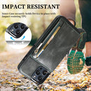 Zipper Wallet Bag PU Back Cover Shockrpoof Phone Case with Holder & Card Slots & Wallet For iPhone 13 Pro Max(Green)