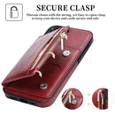 Zipper Wallet Bag PU Back Cover Shockrpoof Phone Case with Holder & Card Slots & Wallet For iPhone 11(Red)
