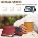 Zipper Wallet Bag PU Back Cover Shockrpoof Phone Case with Holder & Card Slots & Wallet For iPhone 11(Red)