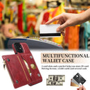 Zipper Wallet Bag PU Back Cover Shockrpoof Phone Case with Holder & Card Slots & Wallet For iPhone 11(Red)